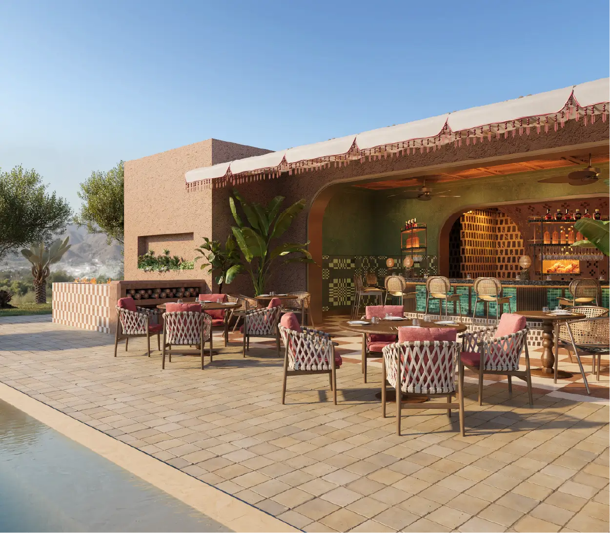 Amerruk Dining pool bar1